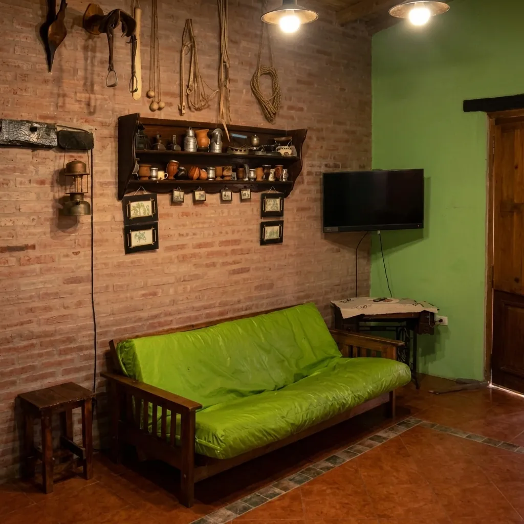 Living con sillón y televisión